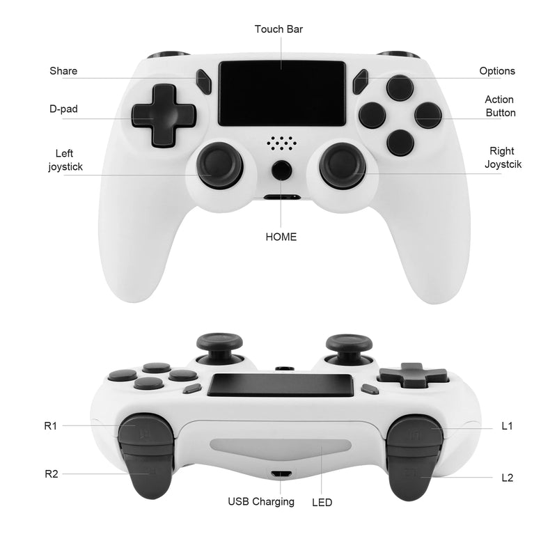 GAMINJA Wireless Gamepad With 6-axis Gyroscope PC Joystick touchpad Dual Vibration For PS4 PS3 PC Multi-function Controller