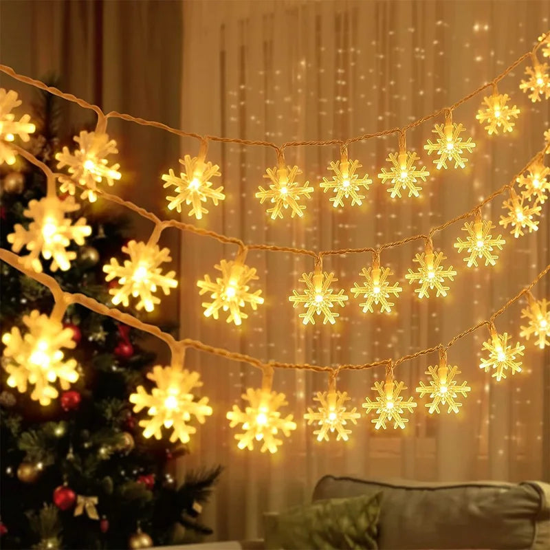 Floco de neve led luz decoração de natal para ser  casa pendurado como decoração da árvore de natal 2024