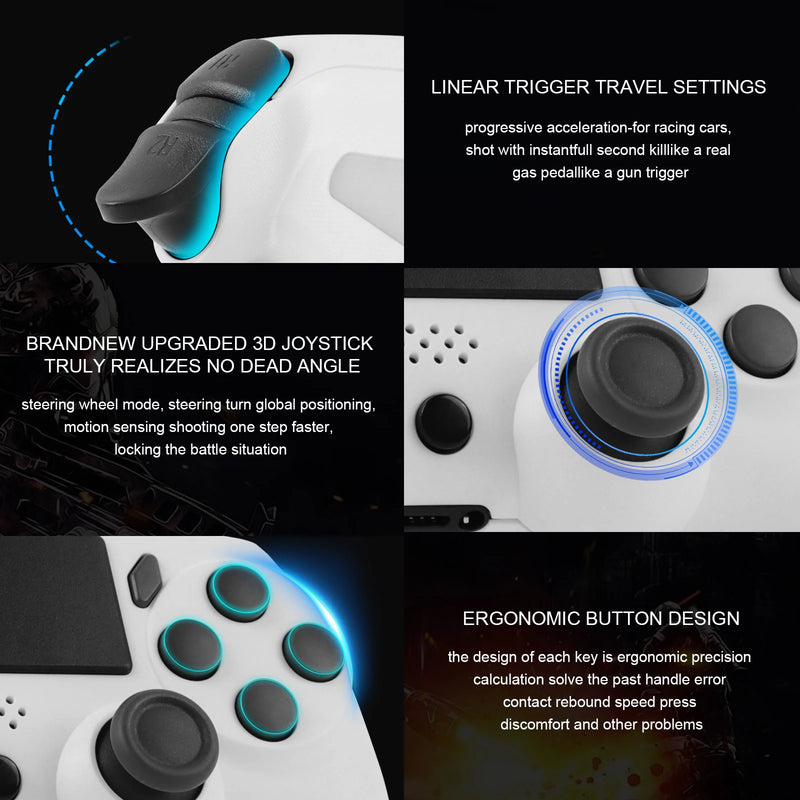 GAMINJA Wireless Gamepad With 6-axis Gyroscope PC Joystick touchpad Dual Vibration For PS4 PS3 PC Multi-function Controller